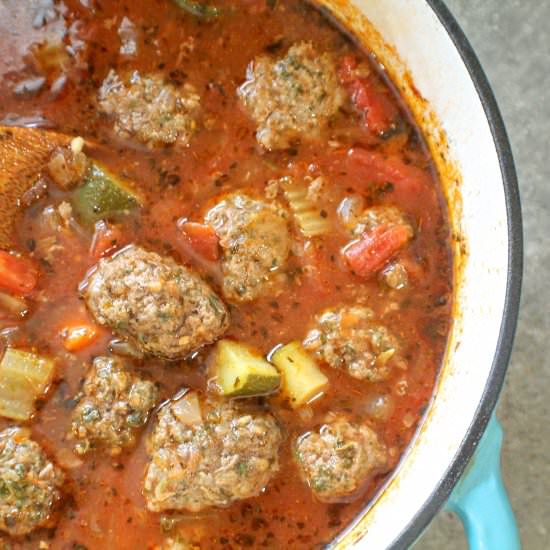Keto & Paleo Meatball Soup