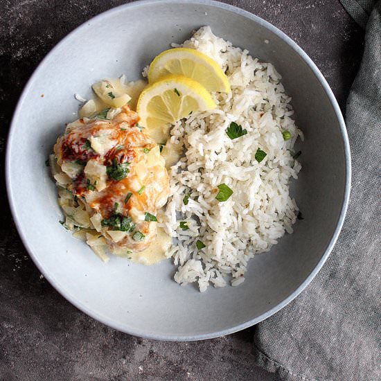 Chicken in creamy lemony sauce