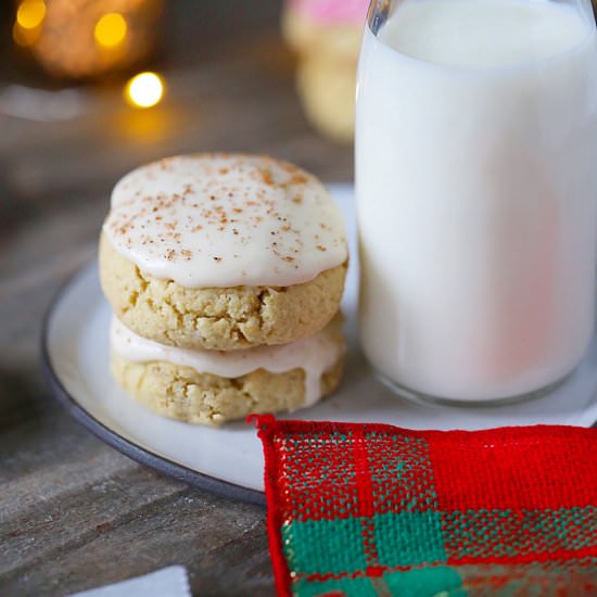 Bourbon Glazed Eggnog Cookies
