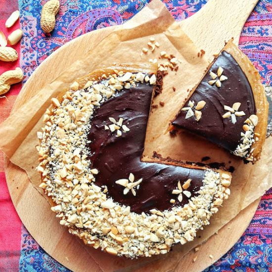 Peanut Caramel Brownie Cake