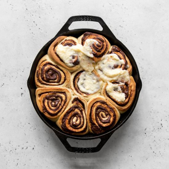 Chocolate Rolls with Cream Cheese