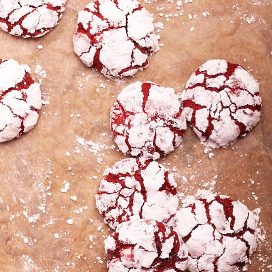 Red Velvet Crinkle Cookies
