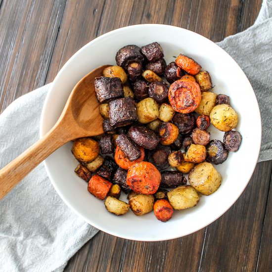 tri-color carrot “home fries”