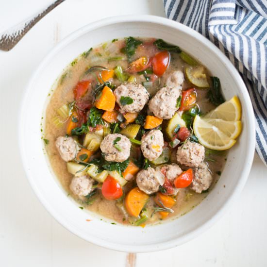 Crockpot Turkey Meatball Soup
