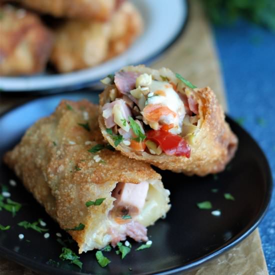 Muffuletta Egg Rolls