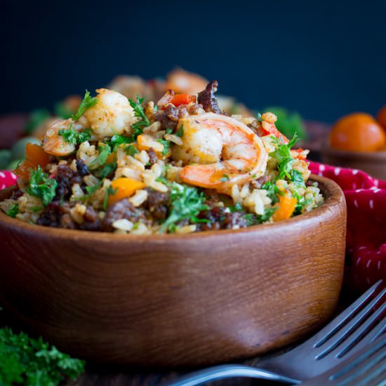 Chorizo and Shrimp Fried Rice