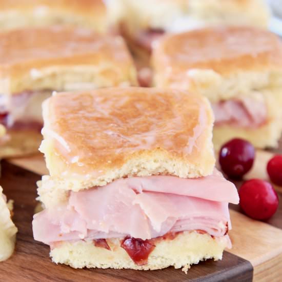 Cranberry Brie Ham Sliders