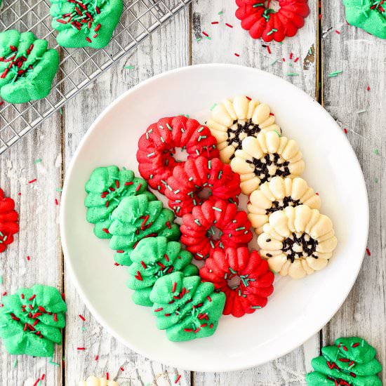 Easy Eggless Spritz Cookies