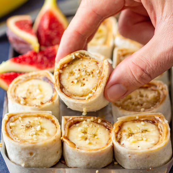 peanut butter banana roll ups