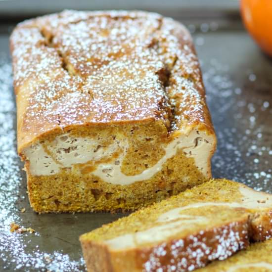 Cheesecake Stuffed Pumpkin Bread