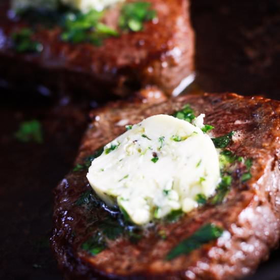 Pan Seared Steak with Garlic Butter