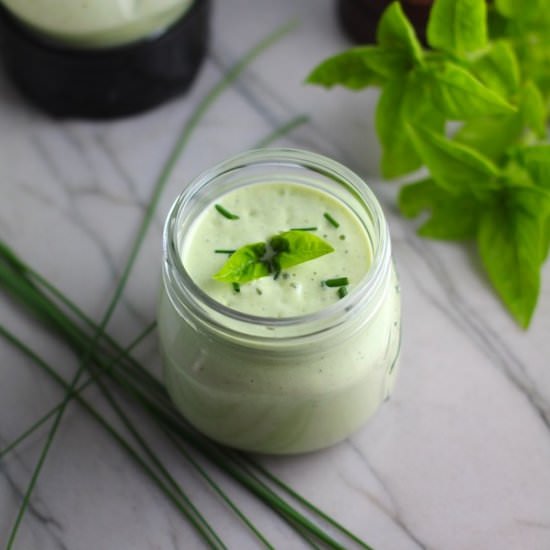 Creamy Basil Chive Yogurt Dressing