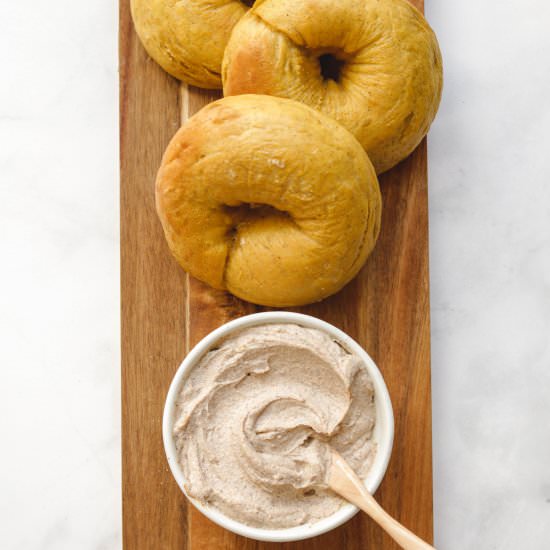 Maple Cinnamon Cream Cheese Bagel