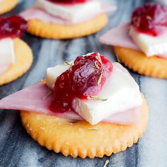 Ham, Brie and Cranberry Bites