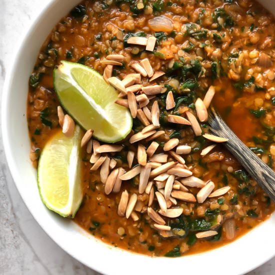 Vegan Lazy Red Lentil Curry Soup