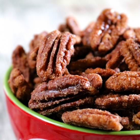 Maple Cinnamon Candied Pecans