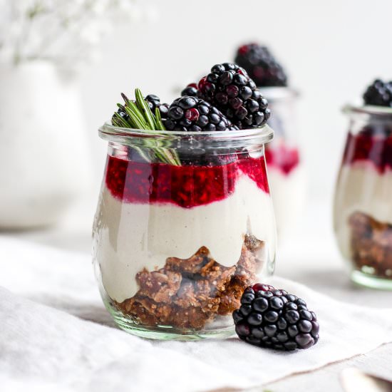 Vegan Blackberry Cheesecake Jars