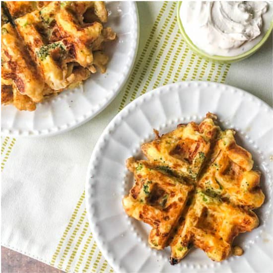 Broccoli & Cheddar  Keto Waffles