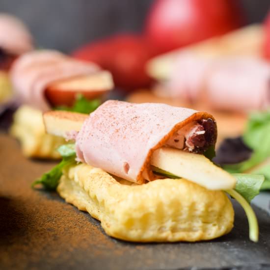 Ham & Pear Goat Cheese Appetizers