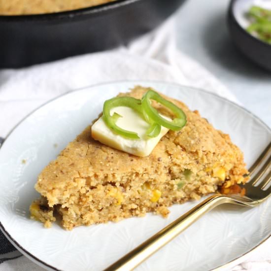 Vegan Skillet Jalapeno Cornbread