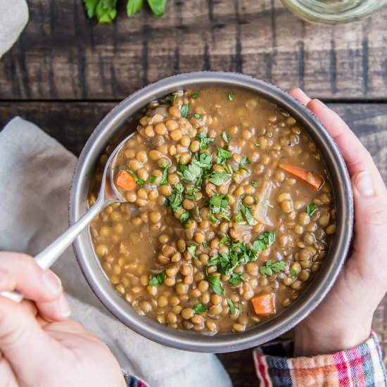 Instant Pot French Lentil Soup