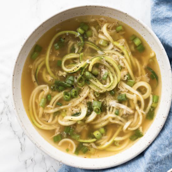 Egg Drop Zucchini Noodle Bowl