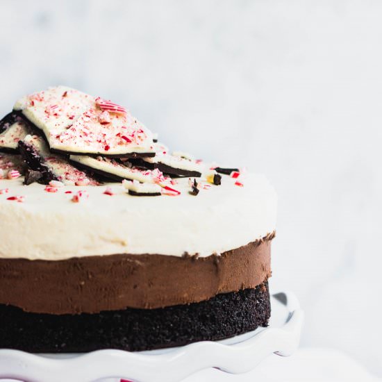 Peppermint Bark Mousse Cake