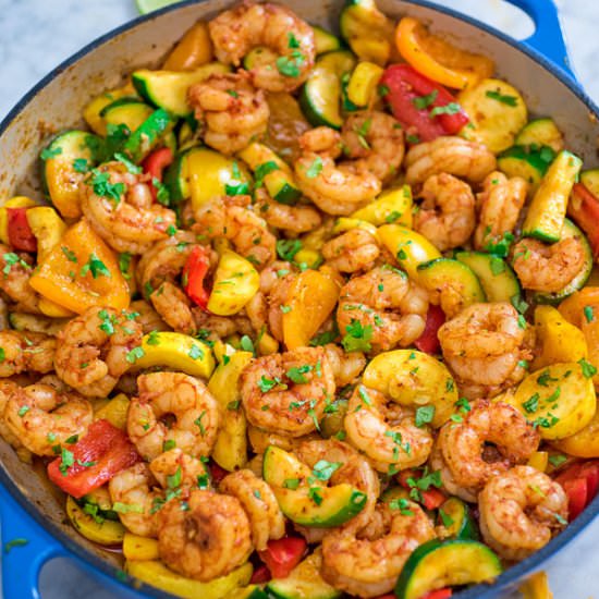 Easy Shrimp and Vegetable Skillet