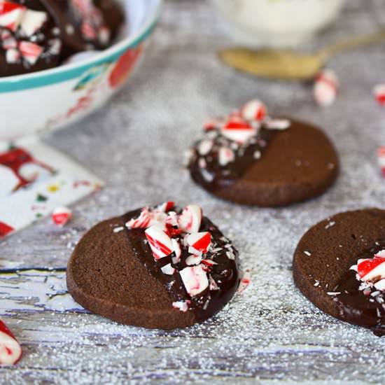Candy Cane Chocolate Shortbread