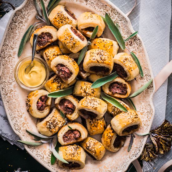 Sausage Rolls w/ Port-Soaked Prunes