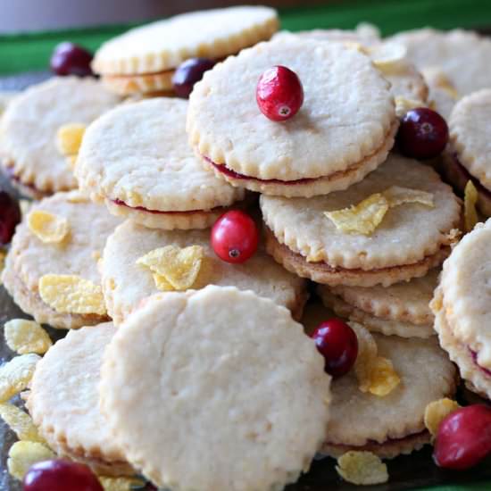 Corn Flake Cookies & Cranberry Jam