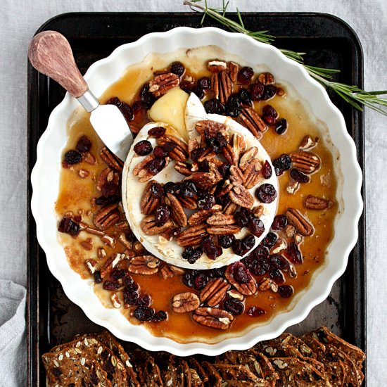 Baked Maple Brie with Pecans