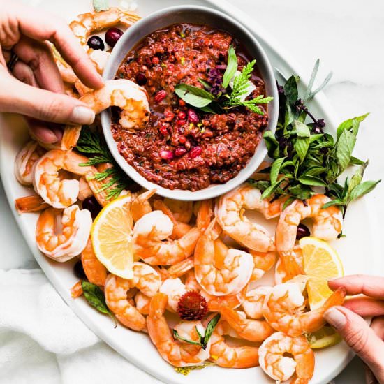 cranberry basil shrimp cocktail