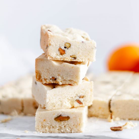 Orange Pistachio Shortbread Bars
