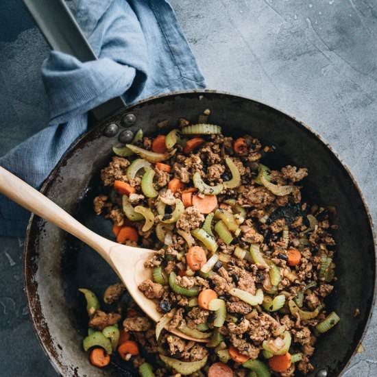 Ground Beef Stir Fry with Celery