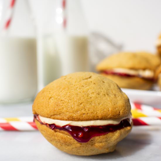 Peanut Butter and Jam Whoopie Pies