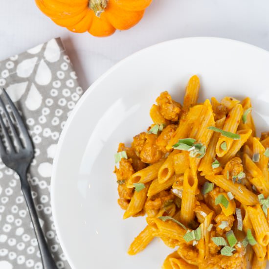 Sage Pumpkin Pasta with Sausage
