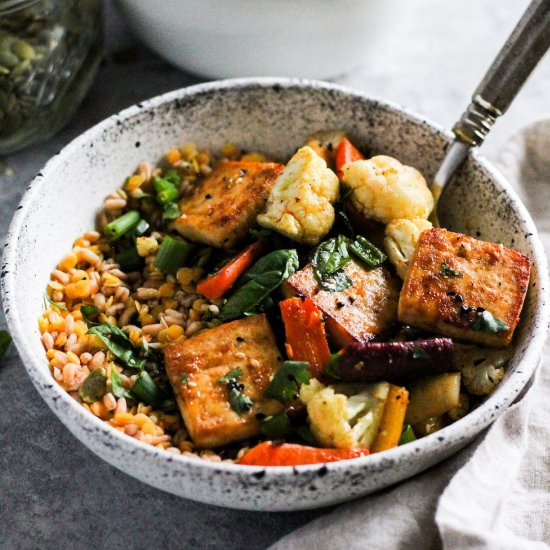 Sheet Pan Tofu Bowls