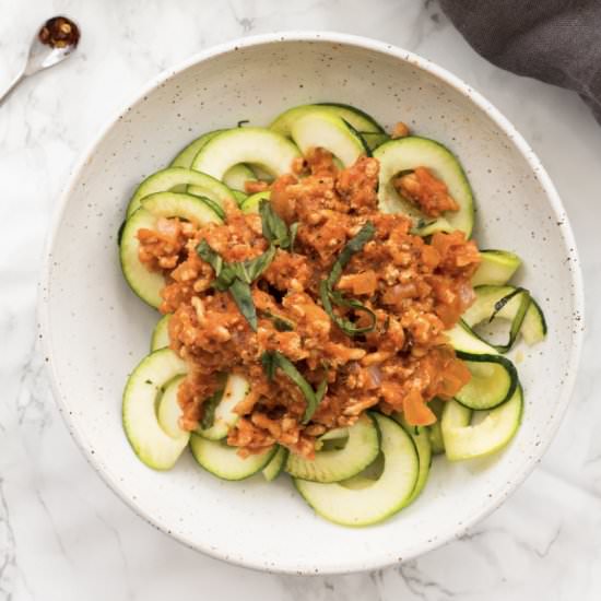 Chicken Vodka Sauce with Zoodles