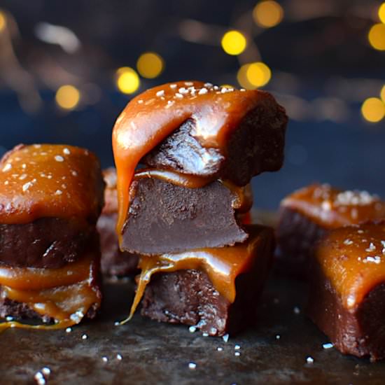 Five Minute Fudge w/ Salted Caramel