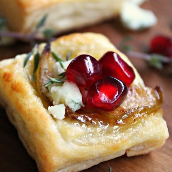 Pear Blue Cheese Puff Pastry Bites