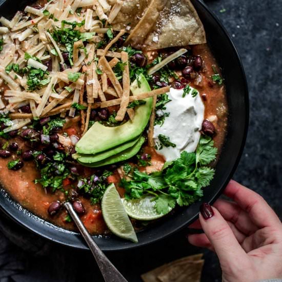 Crockpot Chicken Tortilla Soup