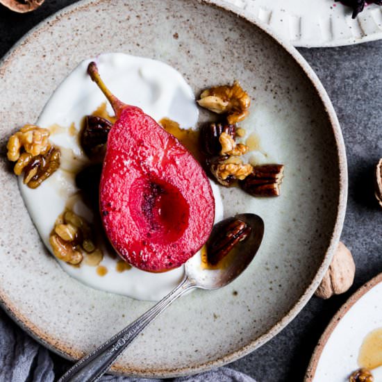 Easy poached pears