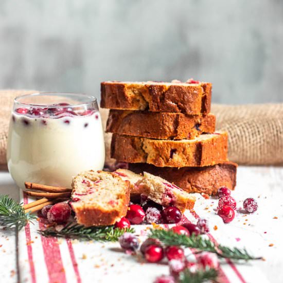 Cranberry Eggnog Breakfast Bread