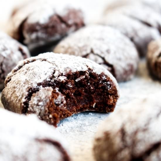 Peppermint Mocha Crinkle Cookies