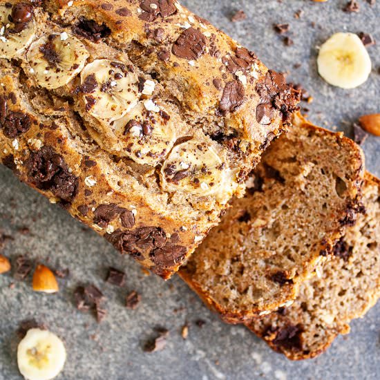 Choc Chips and Almond Banana Bread