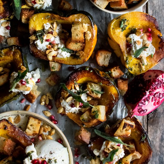 Roasted Acorn Squash with Burrata