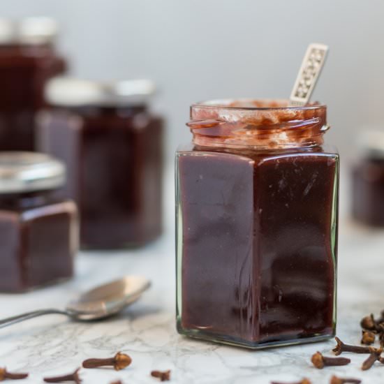 Christmas plum and clove jam