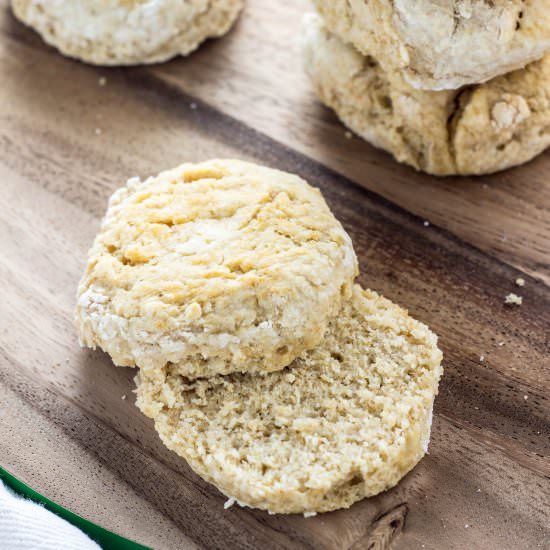 fluffy vegan oil free biscuits