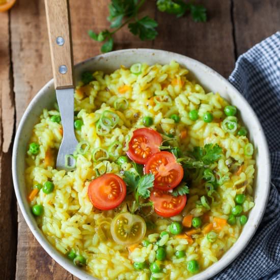 Turmeric Leek Vegan Risotto
